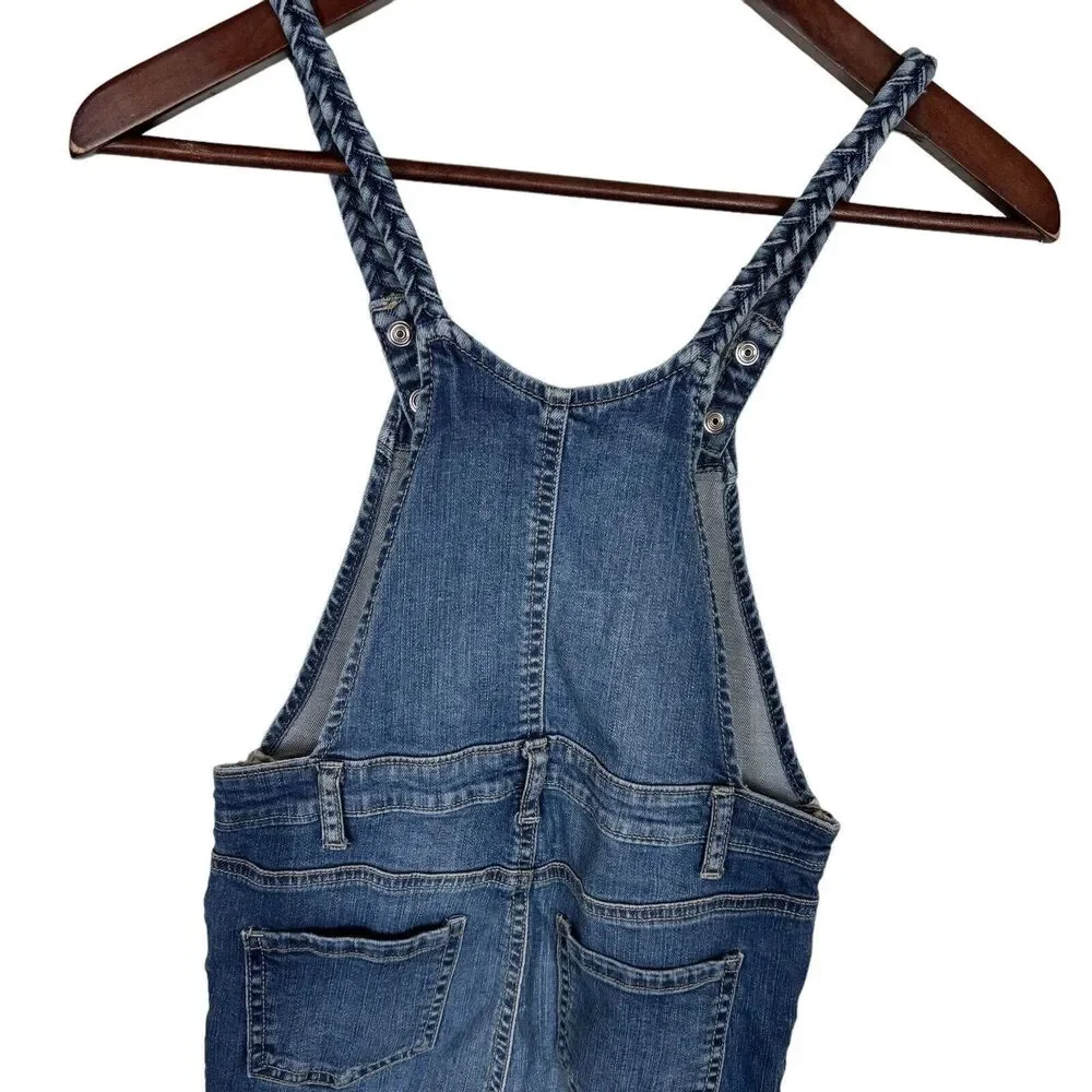 Osh Kosh B'gosh Blue Denim Overalls Braided Straps Size 7
